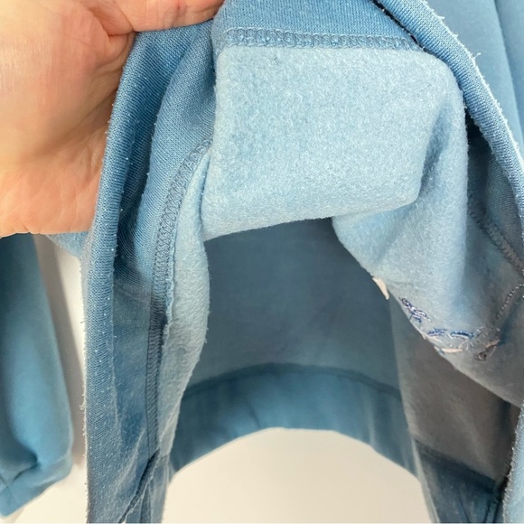 Vintage 90s Mockneck Sweatshirt Pullover Womens Size Large Blue Embroidered - Picture 7 of 10